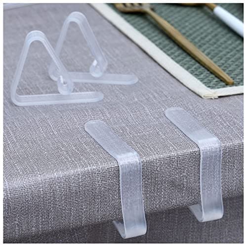 Kitnish 32 Pcs Tablecloth Clips,Clear Plastic Tablecloth Clips, Plastic Table Cloth Hold Down Clips Table Cloth Holder for Meeting Party Indoor Outdoor Events - Image 1