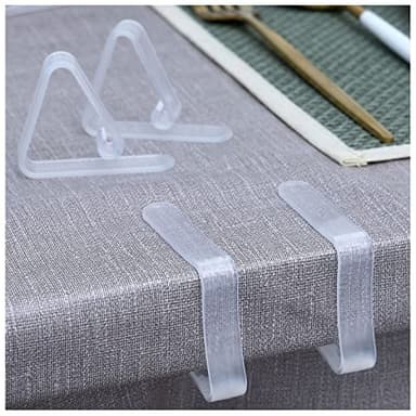 Kitnish 32 Pcs Tablecloth Clips,Clear Plastic Tablecloth Clips, Plastic Table Cloth Hold Down Clips Table Cloth Holder for Meeting Party Indoor Outdoor Events - Image 1