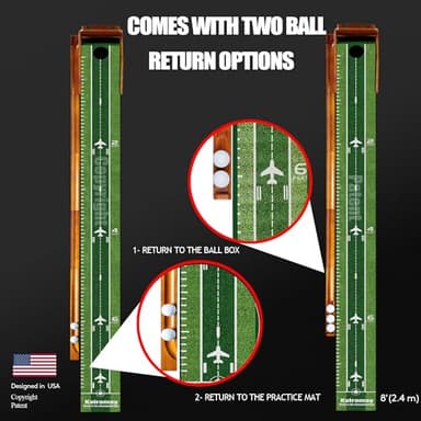 Kalramay Putting Green Indoor Golf Putting Mat – Easy to Assemble with Automatic Ball Return, Wrinkle-Free Close to Real Green Speed, Suitable for Office, Recreation Room, Patio - Image 2