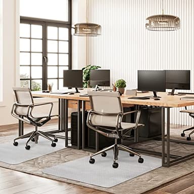Office Chair Mat for Carpeted Floors, Desk Mats 48"X30" for Rolling Desk on Low Pile Carpets, Small Computer Gaming Plastic Floor Mats for Office Chair on Carpet, Easy Glide Without Curling - Image 8