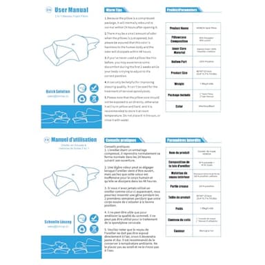 HOMCA Memory Foam Cervical Pillow, 2 in 1 Ergonomic Contour Orthopedic Pillow for Neck Pain, Contoured Support Pillows for Side Back Stomach Sleepers - Image 10