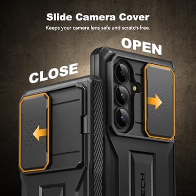 TONGATE for Z Fold 7 Case with Privacy Screen Protector, [Built-in Slide Camera Cover & Stand] [Anti Spy] Military Grade Drop Phone Case for Samsung Galaxy Z Fold 7 with Belt Clip, Black Privacy - Image 4