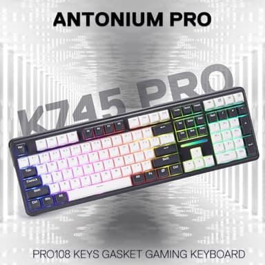 Redragon K745 PRO Wireless Gasket RGB Gaming Keyboard, 108 Keys Mechanical Keyboard w/Extra 4 Hotkeys, Hot-Swap South-Facing LED Socket, 5-Layer Noise Dampening, Round PBT Keycaps, Mint Mambo Switch - Image 9
