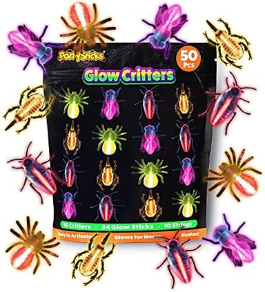 Glow Critters and Halloween Trick or Treat Glow Skeletons and Pumpkins - Glow Sticks Party Favors - Glow in The Dark Party Supplies - Image 1