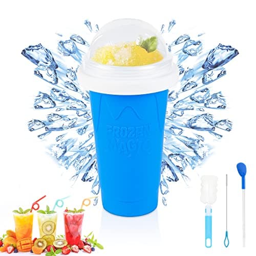 Slushie Maker Cup - TIK TOK Quick Frozen Magic Cup, Portable Double Layers Cool Slushee Maker For MilkShake,Juice,Ice Cream Make & More, Super Fun and Cool Stuff Gift For Kids,Friends & Family - Blue - Image 1