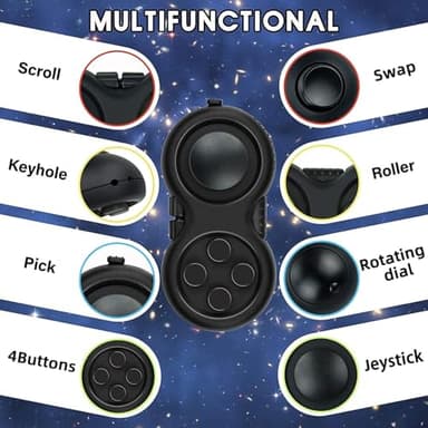WTYCD Original Fidget Toy Game, Rubberized Classical Controller Fidget Concentration Toy with 8-Fidget Functions and Lanyard - Excellent for Relieving Stress and Anxiety - Image 4