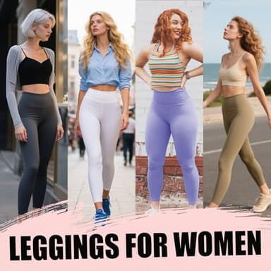 yeuG 7 Pack High Waisted Leggings for Women Tummy Control Workout Yoga Pants Full Length & Capri(12#Black,Grey,Lilac,Khaki,Pea Green,Beige,Light Pink,Small-Medium) - Image 4