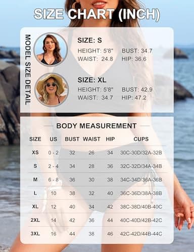 Blooming Jelly Womens High Waisted Bikini Sets 2 Piece Bathing Suit Drawstring Swimsuit Swim Suits (XX-Large, Blue) - Image 6