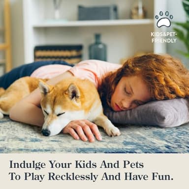 Lahome Modern Abstract 6x9 Area Rugs for Living Room, Washable Accent Bedroom Rug Low Pile Stain Resistant, Blue Soft Indoor Contemporary Carpet for Dining Room Table Apartment - Image 7