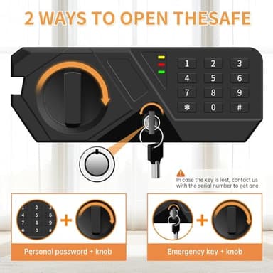 3.3 Cubic Feet Large Safes for Home Use Fire and Water proof, Digital Security Safe with Key and Combination, Home Safes Water and Fireproof for Firearm Medicine Money Valuables - Image 4