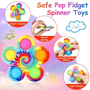 Gigilli 24 Pack Party Favors Fidget Spinners for Kids 4-8 8-12, Goodie Bags Stuffers for Kids 3-5, Pop Mini Fidget Toys Bulk ADHD Classroom Prizes, Toddler Birthday Party Gifts, Adult Anxiety Toys - Image 4