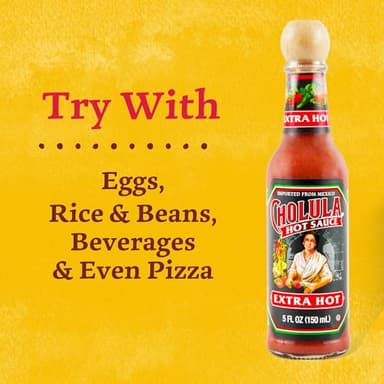 Cholula Hot Sauce, Extra Hot, Product of Mexico, Blend of Arbol & Piquin Peppers for Bringing Extra Hot Heat to Tacos, Eggs, Pizza and More, 5 fl oz - Image 7