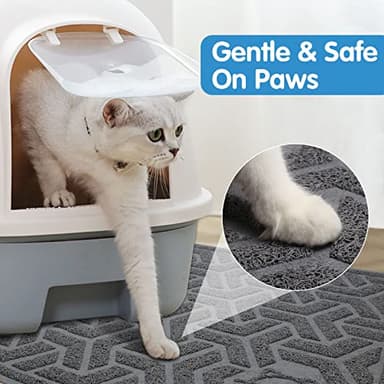 UPSKY Cat Litter Mat, Litter Trapping Mat Soft on Kitty Paws, Large Litter Box Mat 35" x 24" Scatter Control for Cat Litter, Waterproof and Extra Large Litter Box Carpet - Image 2