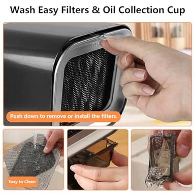 Yisowy Portable Range Hood, Retractable Desktop Exhaust Fan with 2-Speed Settings, Detachable 3 Layer Aluminum Filter & Oil Collection Cup, Compact for Kitchen, Indoor Barbecues, or RV Cooking - Image 5