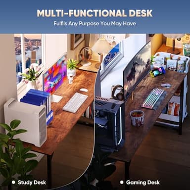 DUMOS 32 Inch Office Small Computer Desk Modern Simple Style Writing Study Work Table for Home Bedroom - Wood Brown - Image 8