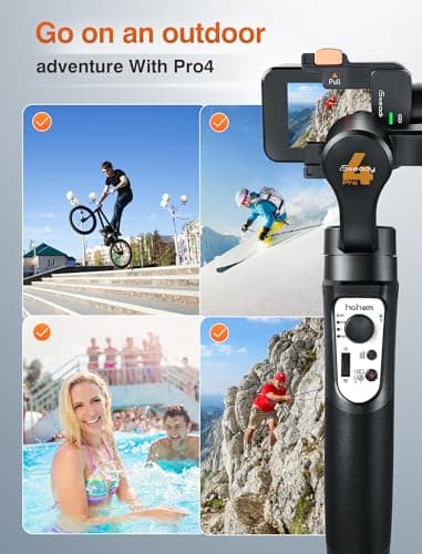 3 Axis Gimbal Stabilizer for Gopro Hero 13/12/11/10/9, Handheld Stabilizer for Gopro for Video Recording, IPX4 Waterproof, Bluetooth Control, Compatible with Osmo Camera, Insta360, hohem iSteady Pro4 - Image 5