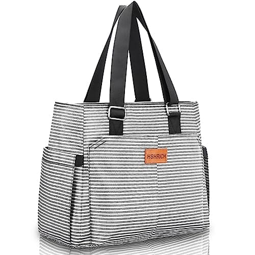 Large Women Lunch Bags/Insulated Adult Lunch Box/Leakproof Cooler Lunch Tote Bag with Storage Pocket. Reusable Lunch Purse for Work Picnic Hiking 12L, Stripe - Image 1