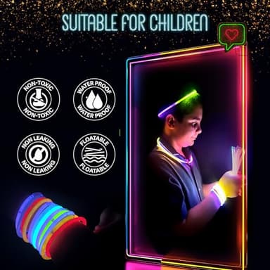 GemPrime 100 Pcs Glow Sticks Bulk Party Pack – 8” Glow in the Dark Party Supplies & Party Favors Pack for Glow Bracelets & Glow Necklaces – 100 Connectors for Christmas, Concerts & Birthdays - Image 6