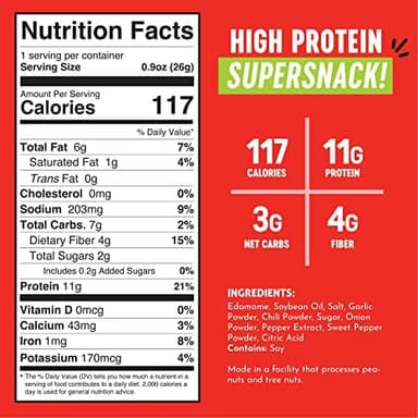 The Only Bean Crunchy Roasted Edamame Snacks Pack (Sriracha), Protein Keto Food, Gluten Free, Asian Japanese Snacks, Hot Spicy Snack, 0.9oz 10 Pack - Image 4