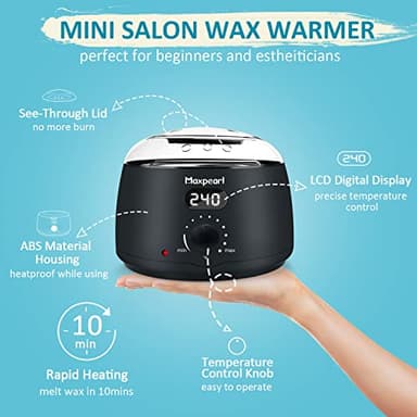 Maxpearl Digital Waxing Kit - Women Men Hard Wax Melt Warmer Kit for Hair Removal - Sensitive Skin, Eyebrows, Face, Underarms, Brazilian, Bikini, Legs - Image 6