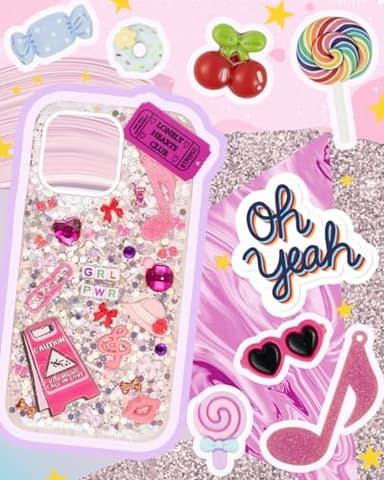 DoDoBeads 2250 Pcs Junk Case Charms Kit, Charms for Junk Cases, Phone Case Charms, Junk Case Kit with Big Charms, Bow Charms, Nail Charms, Letter Beads, Pink Charms,Junk Beads Charms - Image 5