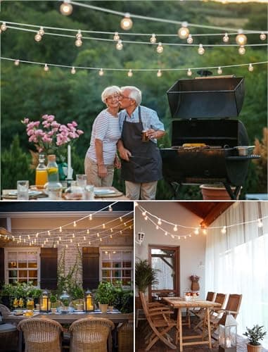 Brightown 60 Feet LED Outdoor String Lights with Shatterproof G40 Edison Bulbs, Connectable and Weatherproof Strand, Commercial Grade Patio Lights for Backyard Garden Patio Decorative, White - Image 6