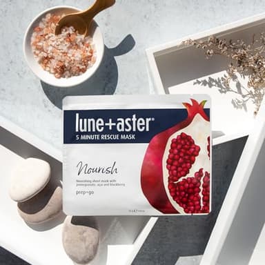 Lune+Aster 5 Minute Rescue Mask - Nourish | Antixoidant Sheet Mask with Pomegranate, Acai, and Blackberry. For premature aging and free radical damage. - Image 5