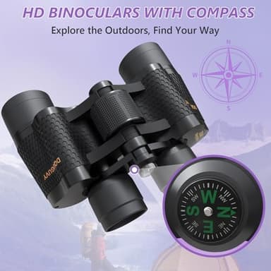 25x40 Binoculars for Adults, High Powered Professional Compact Binoculars for Bird Watching, Outdoor, Hunting, Sports, Concerts, Football Games, Travel, Cruise, Waterproof with Carrying Case - Image 2