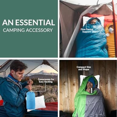 QUTOOL Small Travel Pillows for Sleeping, Cooling Memory Foam Camping Pillow, Backpacking for Hiking Gear, Portable Pillow with Travel Storage Bag, Camping Essentials for Adults Kids - Image 8