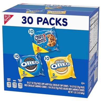 Nabisco Sweet Treats Cookie Variety Pack OREO, OREO Golden & CHIPS AHOY!, 30 Snack Packs (2 Cookies Per Pack) - Image 11