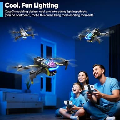 Flymevac Drone with Camera, Dual 720HD, Drone for Kids with Cool Lights, Cestures Control, Vertical Shooting, Waypoint Flight, Gravity Control, 3D Flip, 3-Speeds, Drones for Adults, Beginners, Kids - Image 7