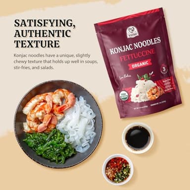 52USA Organic Konjac Shirataki Noodle, Low Carb Pasta 52.8 Oz (1500 g), Angel Hair, Fettuccine, USDA Organic Healthy Spaghetti Noodles (3 Variety - 6 Pack Inside), Keto and Paleo Friendly, Low Calorie, Sugar Free, Vegan, Ready to Eat - Image 3