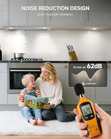 AMZCHEF Range Hood Insert 30 Inch, 900CFM Stainless Steel Kitchen Vent Hood 3 Speed Exhaust Fan Touch/Remote/Gesture Control LED lights Time Setting Dishwasher-Safe Baffle Filters - Image 5