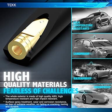 Tekk Short Antenna Compatible with 2006-2026 Chevy Silverado 1500 / GMC Sierra 1500 / Designed for Optimized FM/AM Reception / 4.8 Inches - Image 3