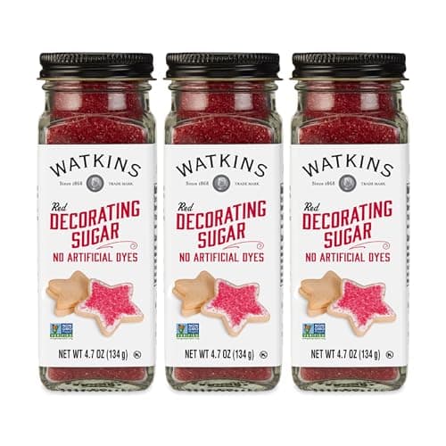Watkins Red Decorating Sugar, 4.7 Ounce Jar, 3-Pack - Image 1