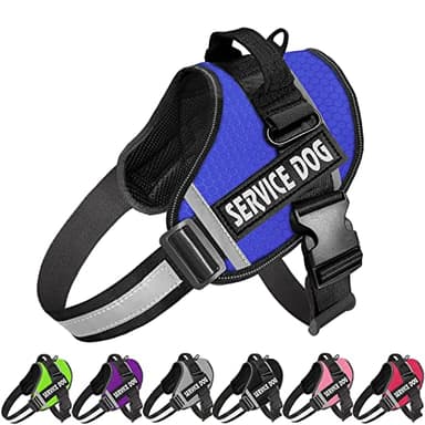 JSXD Dog Harness,No-Pull Service Dog Harness with Handle Adjustable Outdoor Pet Dog Vest 3M Reflective Nylon Material Vest for Breeds,Easy Control for Small Medium Large Dogs - Image 1