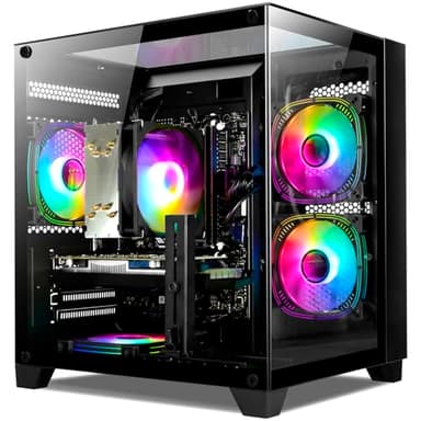 Gaming PC, Prebuilt Desktop with Intel 12th Core i5-12400F & GeForce RTX3050, 32G DDR4 RAM, 1TB NVME SSD, Tower Computer for Gaming, Home and Office (Black) - Image 1