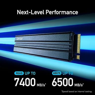 Lexar 2TB NM790 SSD with Heatsink PCIe Gen4 NVMe M.2 2280 Internal Solid State Drive, Up to 7400/6500 MB/s Read/Write, Compatible with PS5, for Gamers and Creators, Black (LNM790X002T-RN9NU - Image 5