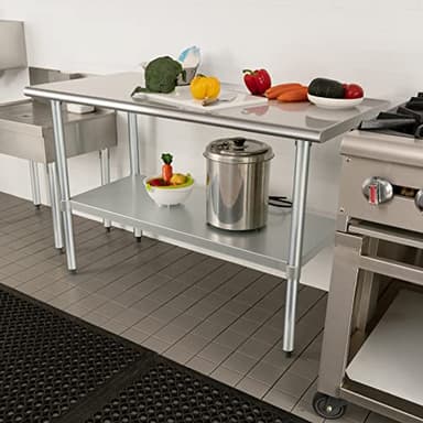 HARDURA Stainless Steel Table 24X60 Inches with Undershelf and Galvanized Legs NSF Heavy Duty Commercial Prep Work Table for Restaurant Kitchen Home and Hotel - Image 6