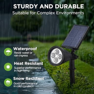 InnoGear Solar Lights Outdoor Waterproof Solar Garden Light for Outside Yard Landscape Lighting Pathway Spot Lights Spotlight Wall Light Auto On/Off, Pack of 6 (Warm White) - Image 5