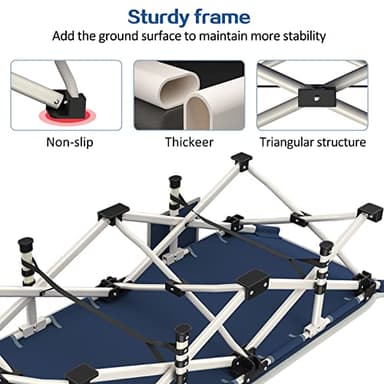 COLMERD Camping Cot 2 Pack with Comfortable Mattress Cots for Sleeping with Pad Heavy Duty Camping Bed 2 Person Sleeping Cot Include Carry Bag Camping Cots for Adults Vacation Outdoor - Image 4