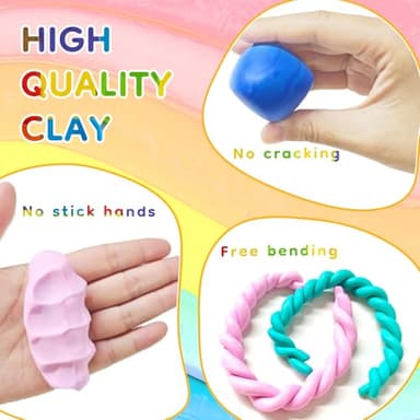 Artecho Polymer Clay Kit, 82 Colors Oven Bake Modeling Clay Kit with 5pcs Clay Sculpting Tools and 31pcs Accessories for DIY, Jewelry Design, Home Decoration and Art Sculpture - Image 3