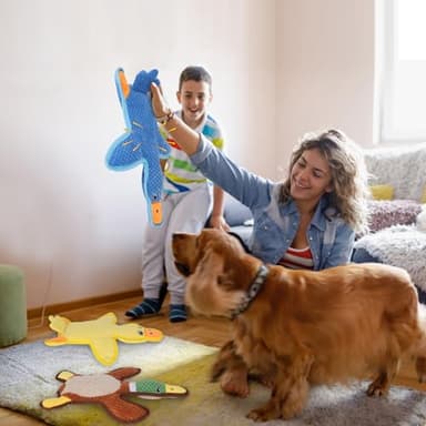 Dog Toys 3-Pack Cute Duck Shapes Puppy Toys No-Stuffing Squeaky and Crinkle Interactive Dog Chew Toy for Small to Large Breeds - Image 7