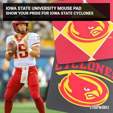 Iowa State University Mouse Pad, Cyclones Collegiate Team Gear, Carbon Cyclones - Image 3