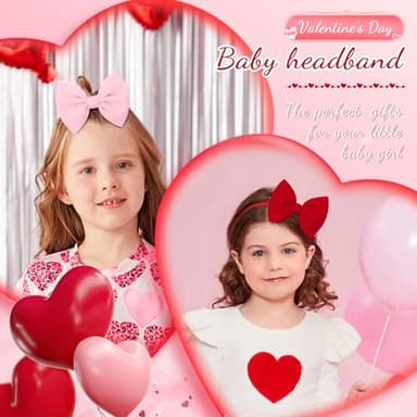 YanJie Baby Hair Bows for Girls Red Pink Newborn Headband Baby Pink Girls Bows Soft Nylon Hair Accessories Infant Toddler 3pcs/pack - Image 8