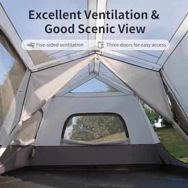 Naturehike Cape 6 Person 8 Person Camping Tent, 60S Easy Setup Instant Tent Pop up Tent, Waterproof Large Tall 6/8 Person Tents for Camping, Car Camping - Image 4