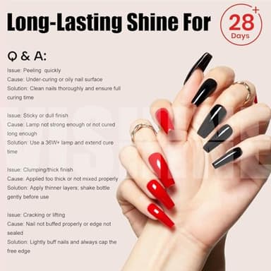 Vishine Top Coat- 15ML No Wipe Top Coat Gel Nail Polish High Gloss Shine Finish Long Lasting Home DIY Professional Manicure - Image 9