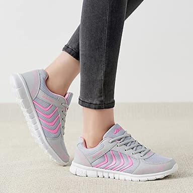 Alicegana Womens Sneakers Fashion Walking Casual Lightweight Tennis Shoes Pink - Image 5