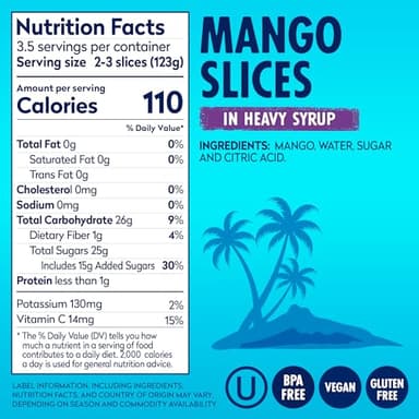 Dole Mango Slices in Heavy Syrup - Dole Canned Fruit - Rich Source of Vitamin C - 15.5 oz Cans - 12 Pack - Image 2
