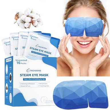 FRSHMORN 16 Packs Steam Eye Mask, Heated Eye Mask for Sleeping, Warm Compress for Eyes, Self Heating Disposal Eye Mask Comfortable Sleep Mask for Home, Office, Spa, Travel Essentials - Image 1